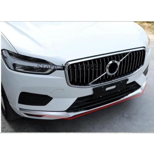 For Volvo XC60 Second generation 2018 2019 Accessories Stainless Steel Exterior Front Bottom Bumper Skid Stripe Decoratio 3PCS