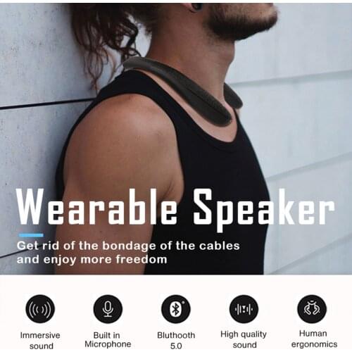 Neck-mounted Bluetooth Speaker Speaker Wearable Bluetooth Mini Speaker Subwoofer