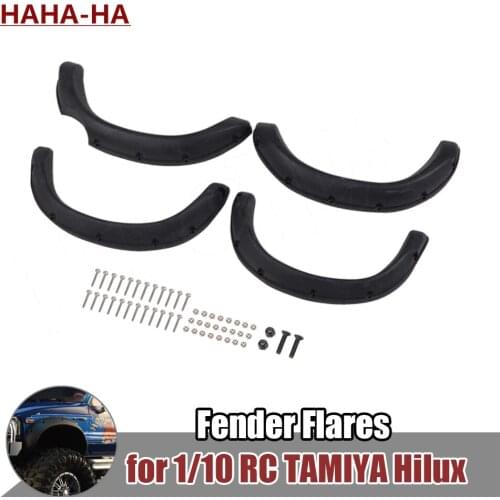 Black Mud Fenders Flares for 1/10 RC Crawler TAMIYA Hilux BRUISER RC4WD TF2 Mojave Body Parts