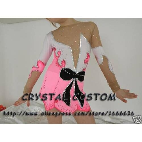 Crystal Custom Child Gymnastics Competition Dress Beautiful New Brand Vogue Figure Skating Dresses For Competition G2822