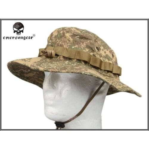 EMERSONGEAR Boonie Hat Military Army Anti-scrape Grid Fabric Badland camouflage Hunting Cap EM8734B BL