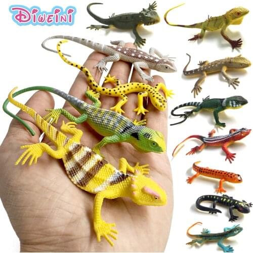 12pcs Lizard Cat Dog Horse Spider Zebra Giraffe Sea Farm Animal Model Action Figure Figurine Home Decor Hot Toy Set For Children