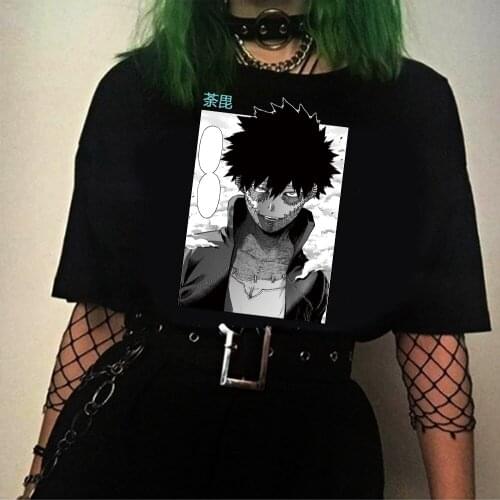 Harajuku T-Shirt Men Anime T Shirt My Hero Academia Dabi Anime Tops Short Sleeve Tees