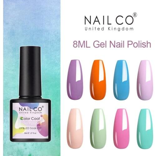 NAILCO 8ml Gel Nail Polish Apply To Top And Base Coat Uv Led Vernis Semi Permanent Acid Free Hybrid Laters Soak Off Nail Polish