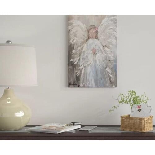 Canvas Pictures Home Decor White Robe Beautiful Angel Paintings Wall Art Girl Prints Modern Poster Modular Bedside Background