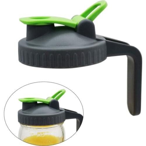 Innovative Flip Cap Cover With Airtight Leak-Proof Seal Spout Cover With Handle For Wide Mouth Mason Jars Water Bottle Lids