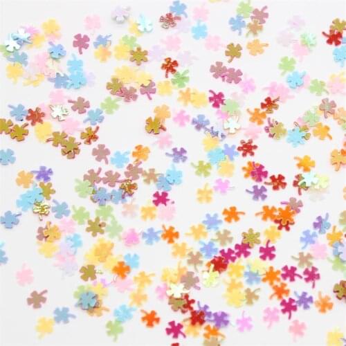 KSCRAFT 3mm*4mm Four-leaf Clover Shape Sequins PVC Flat for DIY Card Making Craft Color Collection