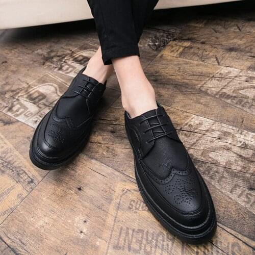 Brogue for soulier man men size shoe fashion leather cuero loafers formal black spring sapato hombre zapatos de summer casual