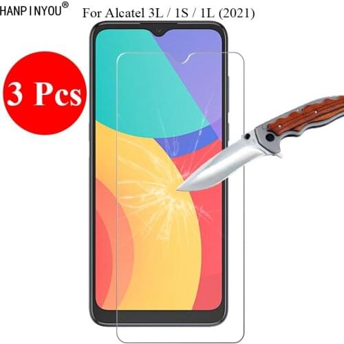 3 Pcs/Lot New 9H 2.5D Tempered Glass Screen Protector For Alcatel 3L / 1S / 1L 2021 Protective Film + Clean Tools