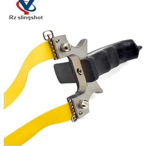 Flat Leather Slingshot High Precision Outdoor Competition Stainless Steel Slingshots Catapult Shooting Hunting Toys For Boys