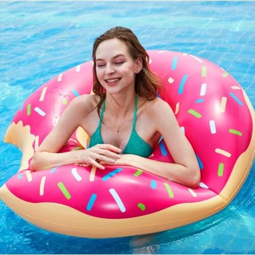 Donut swimming Ring Mattress Pool floater Pool inflatable accessories thickened 120cm Adult floating Toys