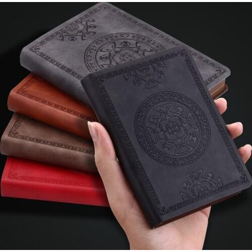 Portable mini notebook small notepad Exquisite printing book Students learn to write and office notebooks Leather A6 notebook