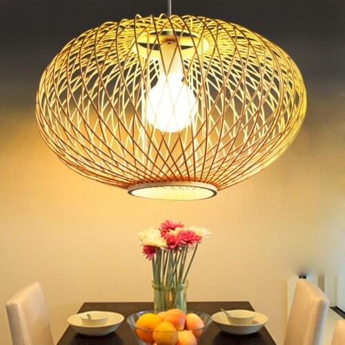 Southeast Asia style simple bamboo Pendant Lights art restaurant tea room Japanese nest handmade bamboo Pendant lamps ZA8835