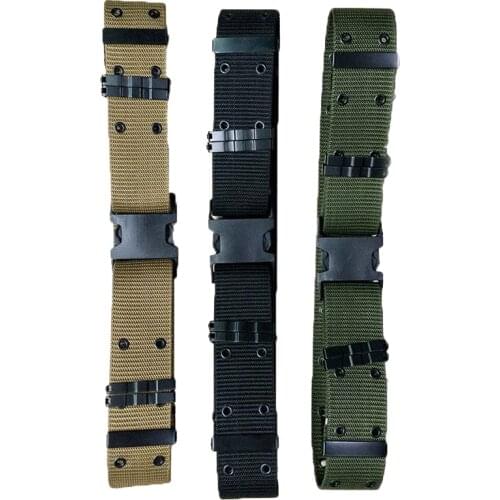 Adjustable Tactical Waistband Mens Double Row Hole Waist Belt Army Gear Military Combat Training Protective Hunting Accessories