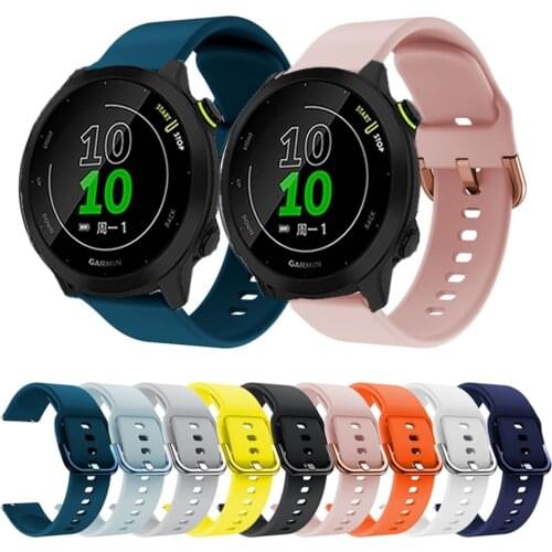 20mm Silicone WatchBand For Garmin Forerunner 158/245/245M/645/Venu 2/Vivoactive 4/3/Venu SQ Smart Watch Band Sport Bracelet