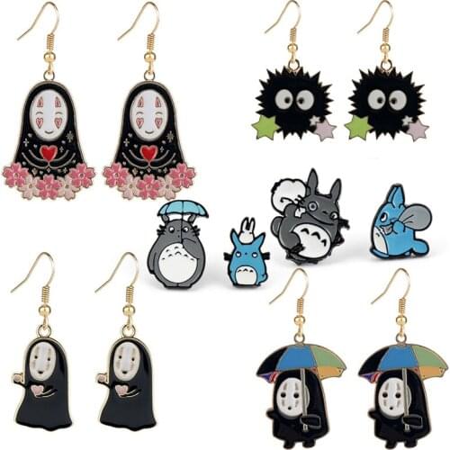 Anime Spirited Away Ghost Earrings Cartoon Animal Drop Earrings Jewelry Gifts Women Girl Ear Prop Accessories