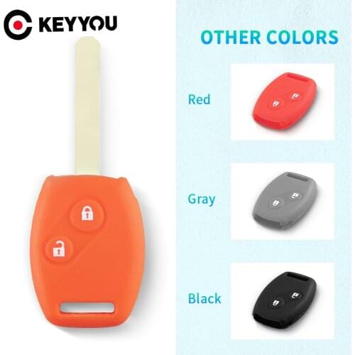 KEYYOU 10x 2/3BNT Silicone Remote Key Case Cover For Honda Fit CIVIC JAZZ Pilot Accord CR-V Freed Freed Pilot StepWGN Insight