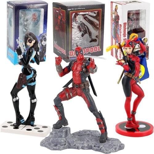 21-26cm Marvel Avengers Deadpool Bishoujo Statue Lady Deadpool Limited Edition Domino Neena Thurman Resin Statue PVC Figure Toy