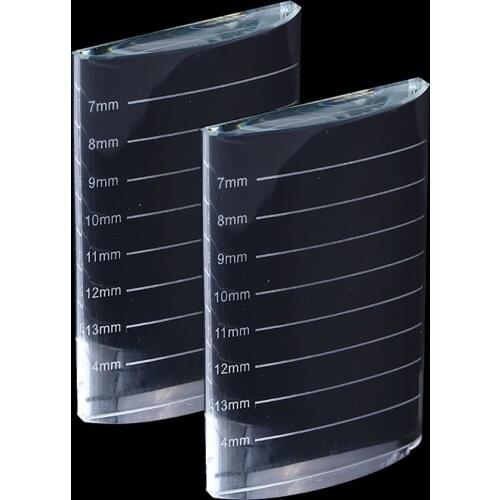 Eyelash Extension Glass Display Stand Holder Individual Lash Glue Pad Pallet Crystal U Curved/Straight False Lash Extension Tool