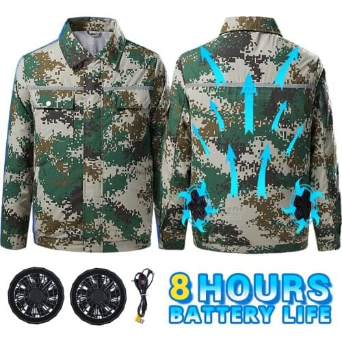 Outdoor Sports Summer Cooling Fan Jacket Hiking Vest Heatstroke Protection USB Power Supply Air Conditioning Clothing Workwear