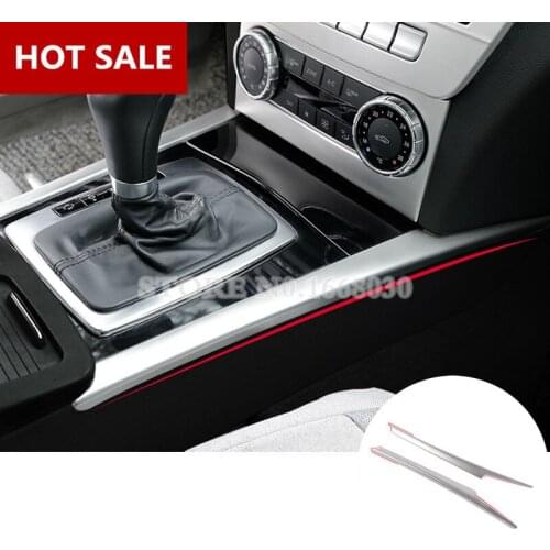 Interior Center Console Gear Shift Box Frame Cover 2pcs For Benz C Class W204 S204 2008-2013 Car accesories interior Car Trim