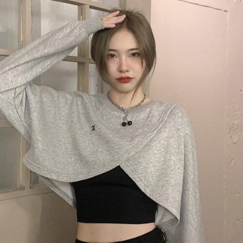 Short Jacket Womens Summer Design Sense Irregular Cross 2021 New Thin Outer Wear Long-sleeved Sweet Cool Personality Sweater