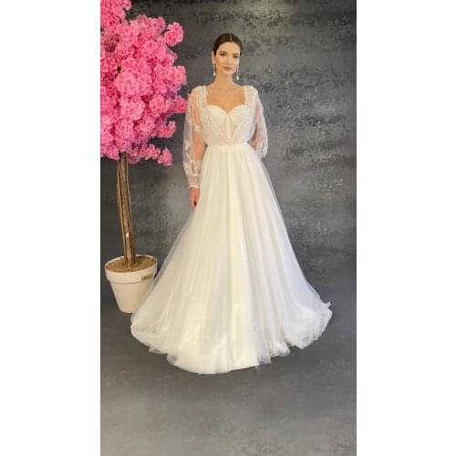 Womens White Balloon Sleeve Helen Wedding Dress Custom Sew Evening Dress Quality Embroidered Fabric Bridesmaid Dresses Straples