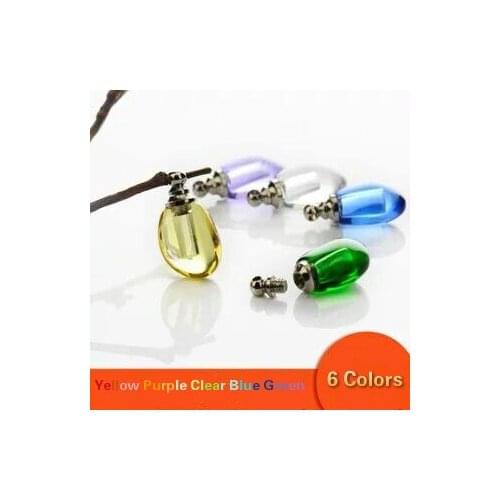 1/2/3/4/5PCS Crystal Vial perfume oil vial pendant crystal wishing bottles Perfume Name on rice vial Pendant Jars Bottle Gift