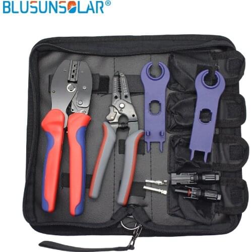 1set/lot solar crimping tool kits,for 2.5/4/6mm2 solar cable PV crimping tool kits, with crimping/cutting/strpping tools