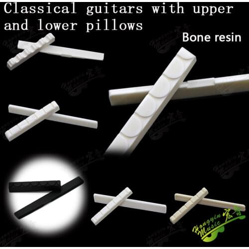 1 Set Real Bone Bridge Pins Nail Nut Saddle Part For Classical Guitar Saddle Free Send Sandpaper Guitar Accessories EBONY