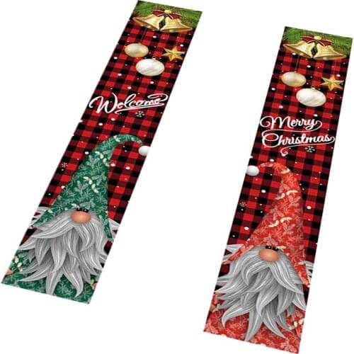 1 Pair Christmas Door Hanging Bunting Xmas Hanging Flag Decorative Couplets
