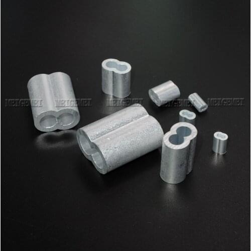 10pcs Aluminum Wire Crimp Sleeve Cord Lock Ferma Cavi Cable Stopper Arret De Cordon For Crimp Wire Ferrules Rope Hardware