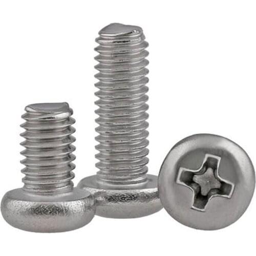 20pcs M4 304 stainless steel GB/T 818 Electrician switch socket panel installation Phillips screw Round head Mechanical screws