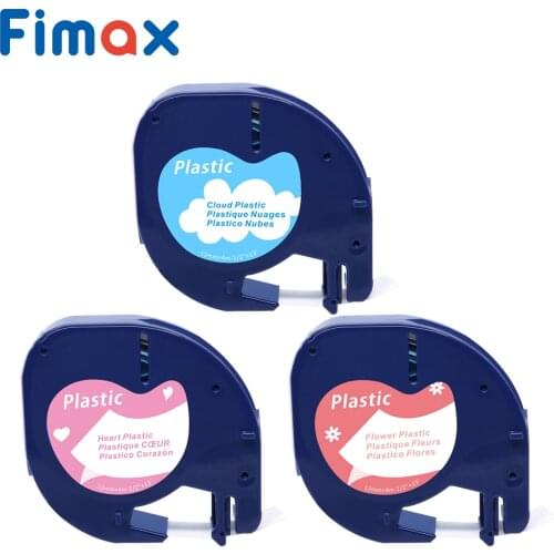 3 Pcs Compatible for DYMO Letratag Label Tape 91200 91220 Black on White 12mm*4m 1/2" Paper for DYMO Label Printer Label Maker