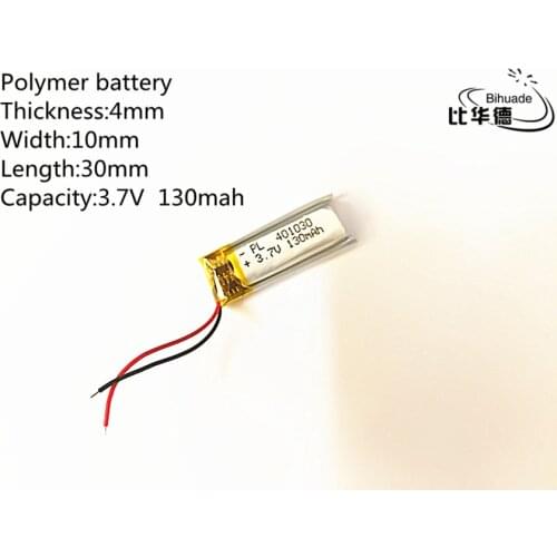 5pcs 3.7V,130mAH,401030 PLIB; polymer lithium ion / Li-ion battery for GPS,mp3,mp4,mp5,dvd,bluetooth,model toy mobile bluetooth