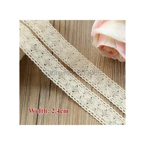 5yards/lot Width: 2.4cm Vintage flower design cotton lace Embellishments for woman wear Trim lace for DIY (ss-1846-576)
