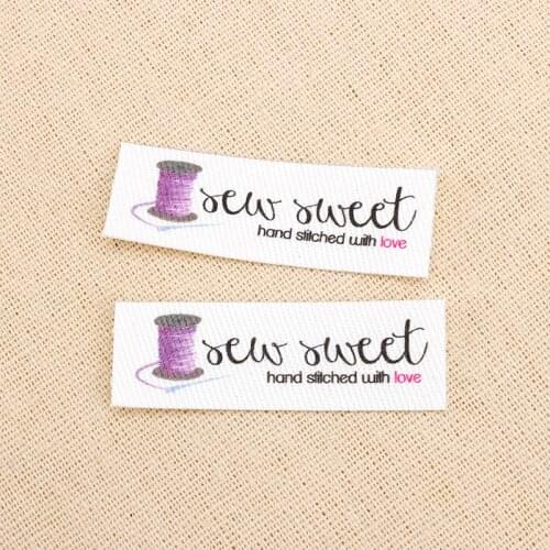 98 Custom Iron Labels, Logo or Text, Organic Cotton Fabric Name Label，Customized with Your Name，Spools (TB0118)