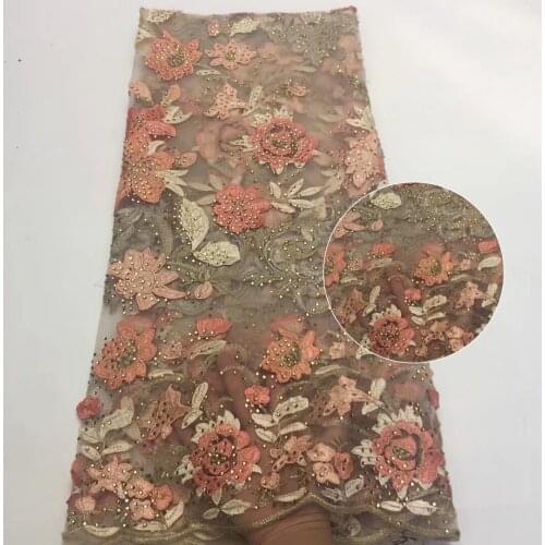 African Lace Fabric 2020 Embroidery Nigeria Lace Fabric Bride High Quality French Tulle Lace Fabric Women Dress ZX37721