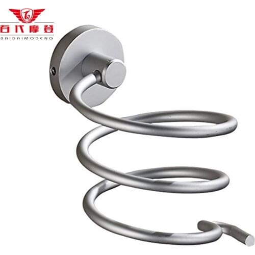 BaiDaiMoDeng Hairdryer Shelf Space Aluminum Bathroom Shelving Bathroom Toilet Hair Dryer Holder Wall-mounted Housing
