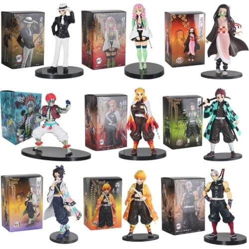 Demon Slayer Anime Figure Kisatsutai Agatsuma Zenitsu Action Figure Kamado Tanjirou Figure Kamado Nezuko Figurine Model Toy