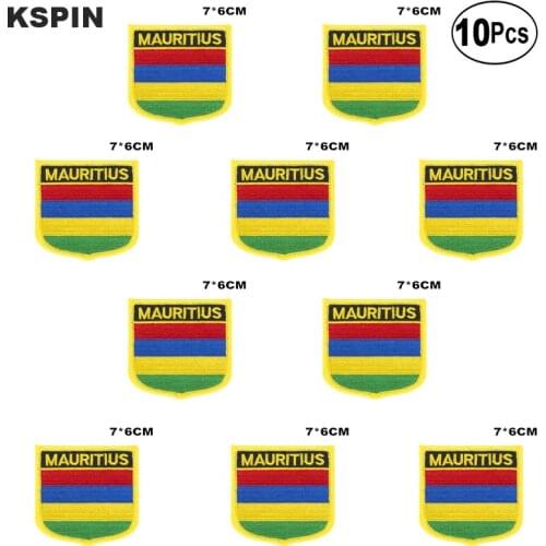 MAURITIUS Flag Embroidery Patches Iron on Saw on Transfer patches Sewing Applications for Clothes in Home&Garden