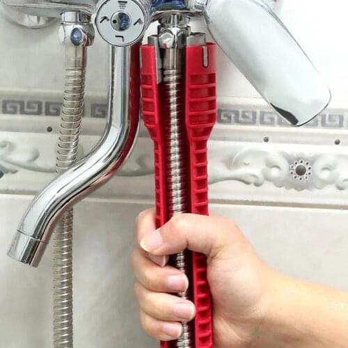 Flume Wrench Sink Faucet Key Plumbing Pipe Wrench 8 In 1 Anti-slip Kitchen Repair Plumbing Tool Bathroom Wrenches Tool Sets