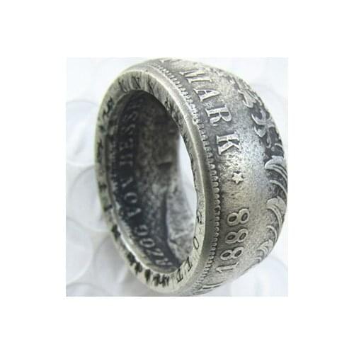 Germany Silver Coin Ring 5 MARK 1888 Silver Plated Handmade In Sizes 8-16