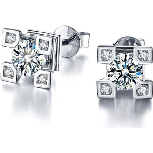 Huitan 2021 Trend Womens Stud Earrings Round Cubic Zirconia High Quality Wedding Engagement Party Daily Wear Versatile Jewelry