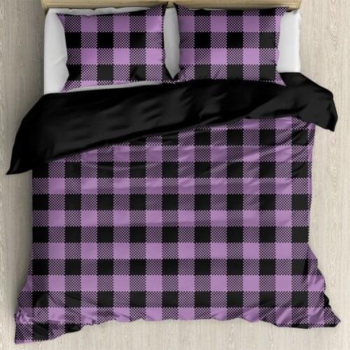 Purple The New Tweed Plaid Print Bedding Set 3pcs/Set Duvet Cover Sets With 2pcs Pillowcase Scotland Tradition Soft Home Decor