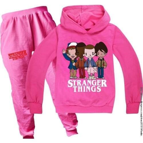 Disney Children Cartoon Stranger Things Top Sweatshirt Hoodie Pants 2pcs Set Sportsuit Baby Boy Clothing Girl Outfits Suit