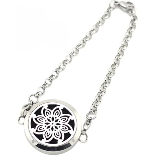 Wholesale 25mm/30mm Magnetic Locket Bracelet 316L Stainless Steel Perfume Locket Diffuser Bracelets