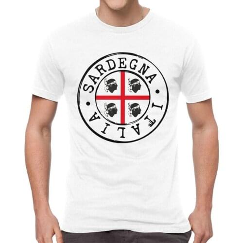 Sardinia Sardegna Flag Italy Tshirt Men Leisure Tees Top 100% Cotton T Shirt Short Sleeve Italian Pride T-shirts Gift Clothes