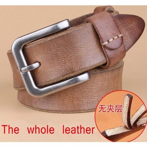 Man genuine leather cowhide Belt superior durable quality Jeans Belt 2121 new luxury classic designer Punk Retro Pin buckle Be