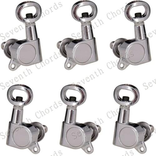 A Set Chrome Machine Heads Tuners for Acoustic Electric Guitar Tuning Pegs Keys With Hollow Handle